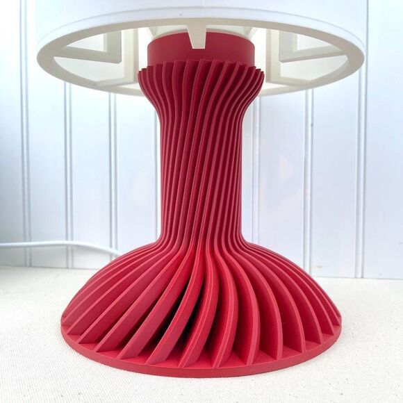 Ridged Table Lamp, Desk Lamp and Shade, Bedside Lamp, Sculptural Design - Picture 3 of 11